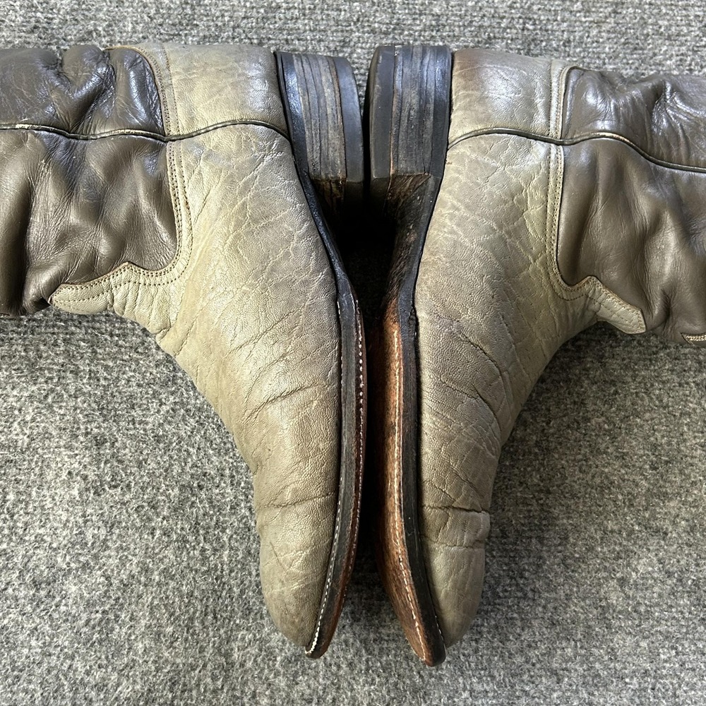 Hondo Boots Vintage Exotic Leather Cowboy Western Boots Gray USA Mens 12D - Picture 15 of 16
